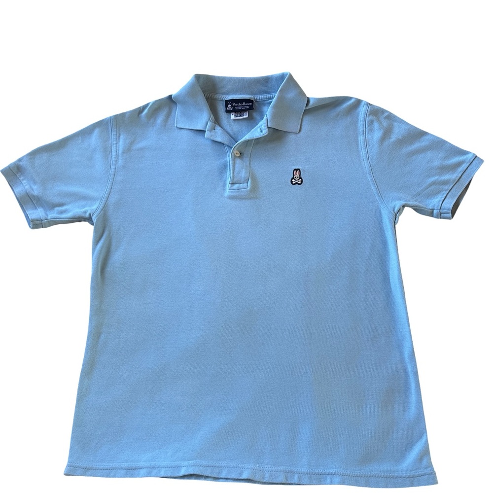 Psycho Bunny Light Blue Cotton Polo Golf Shirt 6/Large